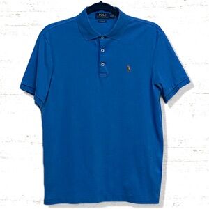 Polo by Ralph Lauren Men’s Pima Soft Touch Blue Short Sleeve Golf Polo Shirt